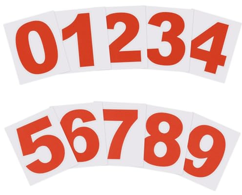 PATIKIL 38mm Reflective Number Stickers 0-9, 2 Set Vinyl Mailbox Number Decals Self-Adhesive Stickers for Outside Cars Doors Windows Signs Indoor Outdoor, Red