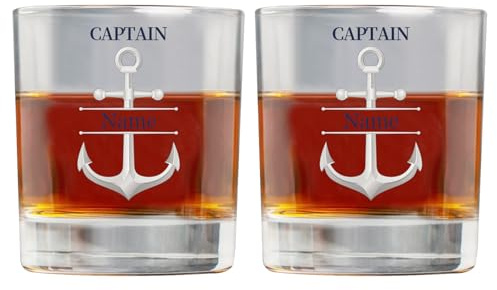 AHROZHOUIK Bicchieri Da Whisky Oceanici Personalizzati Nome Personalizzato Bicchieri Da Vino A Tema Nautico Regali Divertenti Per Tazza Da Barca Per Papà Marito Amanti Dell'Ocean Regali (stile 14)