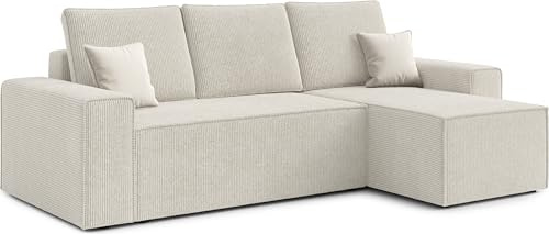 AXLIVING Ecksofa Cord Talaton 246 cm in Beige – Komfort & Funktionalität
