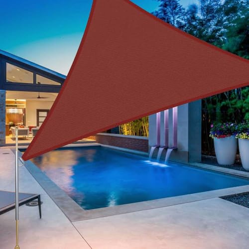 SRHIMEOS 4x4x4m Vela Parasole Terrazza Impermeabile, Telo Ombreggiante Esterno Triangolare, Tende a Vela Giardino Protezione Solare, Antipioggia Traspirante HDPE Tessuto