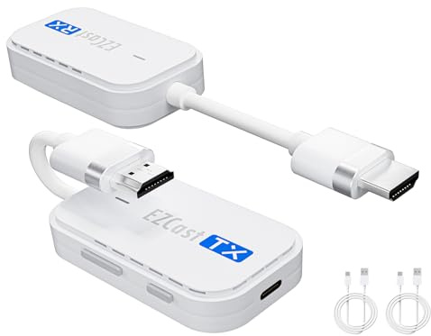 Wireless HDMI Transmitter and Receiver, Wireless HDMI Extender kit 165FT/50M, 1080P@60Hz Ultra HD Video Output, Extended Display, for Video and Audio to Monitor from Laptop/PC/TV Box/Projector