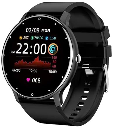 bergxperten gesundpur Vital Pulse Watch Intelligente 1.28 HD Smartwatch mit Herzfrequenz, Schlaf - Tracking, Blutdruck Monitor, Sportmodi & Schrittzähler für Damen und Herren