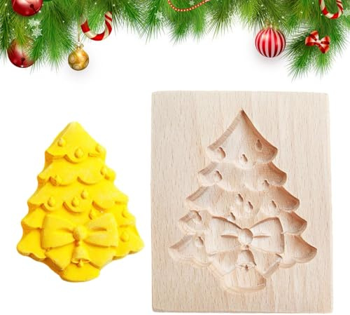 Stampo per biscotti in legno | Utensili da cucina in legno antiaderenti - Taglierina per biscotti divertente festivo per pasticceria,per feste domestiche ristoranti adulti bambini principianti e poos