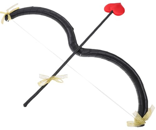OATIPHO Flèche de Cupidon Noire en Mousse Légère Accessoire de Costume Saint-Valentin Réutilisable Décoration de Fête et Cosplay Kit D’Arc et Flèche pour Soirée Déguisée Accessoires
