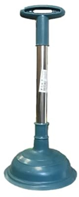 Heavy-Duty Metal Toilet Plunger – Rust-Resistant Handle, Powerful Clog Removal (Teal)