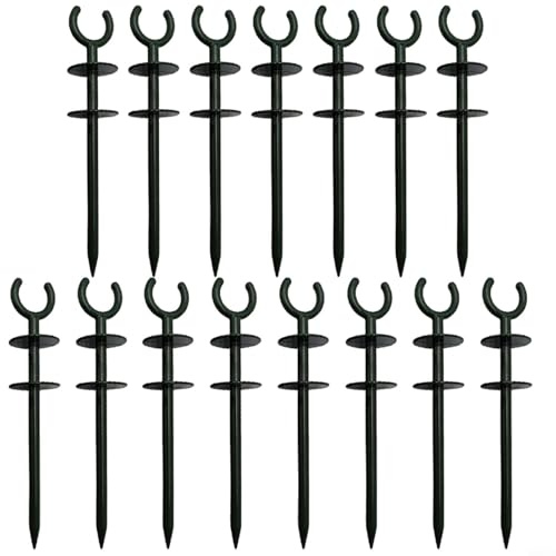 Garden Hose Guide Stake For Hose Holder For Lawn Water Pipe Protector Plant Saver Ground Spike Irrigation Path Keeper Green Plastic Hose Stand Yard For Tidy Organiser(15pcs)