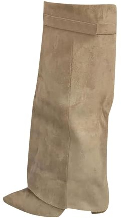 Knähöga kilstövlar för kvinnor med spetsig tå säckiga skor, Khaki, 40 EU | Slouchy knähöga stövlar för kvinnor med vikning över kilklack för vardaglig användning som ger komfort hela dagen
