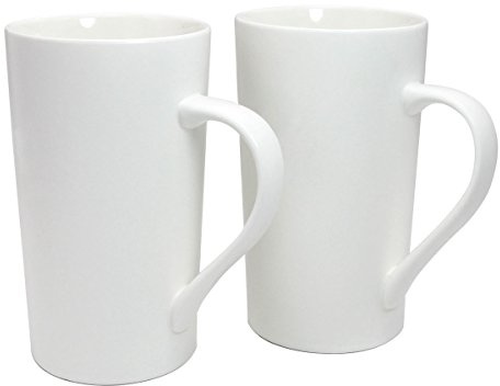 Momugs 20 OZ Simple Pure White Mug (Set of 2) Plain Large Tall White Ceramic Milk Tea Coffee Mug with Handle as A Gift for Dad Mom Friends, 2pcs