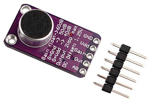 HALJIA MAX9814 High-performance Electret MIC Microphone Amplifier Module Auto Gain Control Compatible with Arduino CMA-4544PF-W