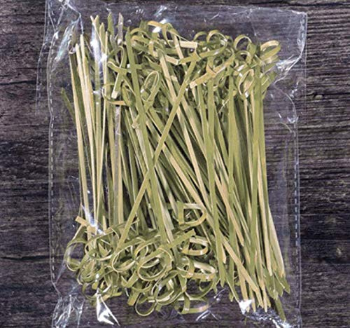 AILEXI Varillas de cóctel 100 curas de Madera palillo de Dientes encabezado artículos de Fiesta Dedo de Aves de Corral Comida Fruta sándwich Sándwich - Bambú Anudado