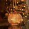 hvfun Lanterne citrouille décorative d'automne en verre rayé, décoration d'Halloween et décoration de table de Thanksgiving, lumière d'automne à piles pour fête et maison – Or rose