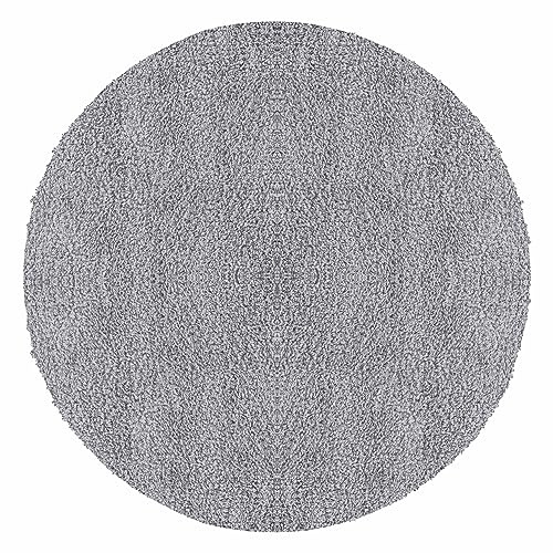 HomebyHome Alfombra Salon Peludo de Pelo Largo Gris Claro 80 cm Redondo - Alfombras de Habitacion Sala de Estar Modernas Suave y Esponjoso - Alfombras Dormitorio Moqueta Cocina Redondo
