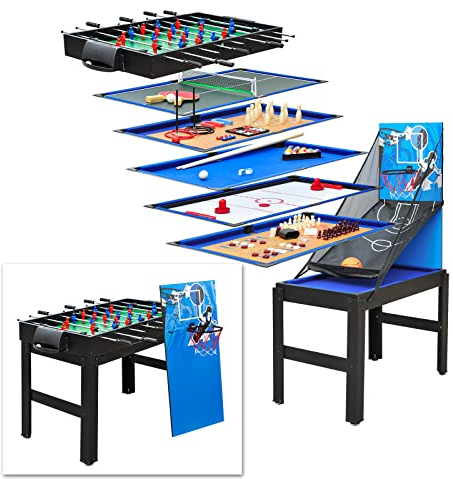 Multigame Spieltisch Spieletisch 14 in 1 Tischfußball Kicker Tischkicker Billard Basketball Hockey Tischtennis usw.
