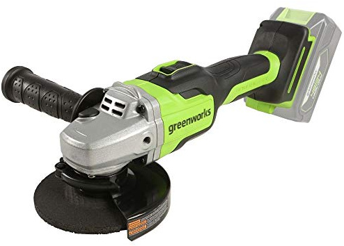 Greenworks batteridriven vinkelslip GD24SAG (Li-Ion 24 V 10.500 rpm 125mm skivdiameter 28mm skärdjup kraftfull borstlös motor utan batteri och laddare)
