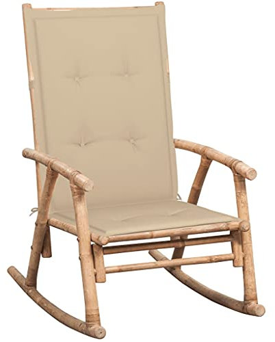 YITHOPI (Wir Versenden Schnell) Drinnen und draußen Bambus Schaukelstuhl,Garten Sonnenliege Relaxsessel,Sessel,für Draussen,Wohnzimmer,Schlafzimmer,Terrasse,Balkon,Schaukelstuhl mit Auflage Bambus