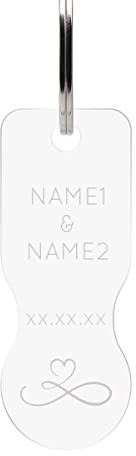 Personalisierter Acrylglas Schlüsselanhänger mit Einkaufswagenlöser mit Gravur persönliches Geschenk inkl. Schlüsselring - Unendlichkeit
