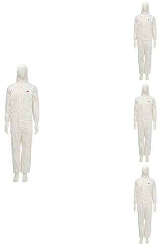 3M 45452XL Schutzanzug, Typ 5/6, Größe 2XL, Weiß, 4er Packung