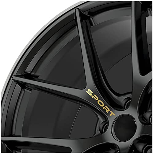 Finest Folia Sport Schriftzug Set 6 Stück je 10x1,1cm Sticker für Motorrad Auto Motorradhelm Aufkleber Folie Kfz Zubehör Tuning selbstklebend K157 (Gold)