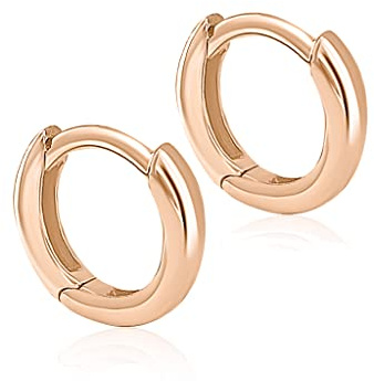 Mary & Jules Creolen Rosegold aus recyceltem Silber, 925 Sterling Silber, vergoldet - schlichte Damen Ohrringe Rosegold Creolen für Frauen und Mädchen, hautverträglich