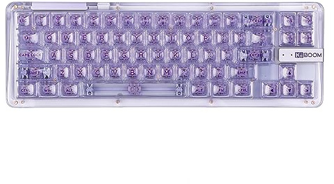 KiiBoom Phantom 68 Tastiera Meccanica Montata Giunti In Vetro Sostituibile a Caldo, BT5.0/2.4GHz/USB-C Cavo Wireless NKRO Gaming Keyboard con RGB, Batteria 4000mAh per Win/Mac