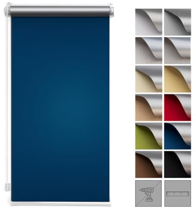 Zero Home - Premium Verdunklungsrollo Ohne Bohren I Klemmrollos für Fenster und Türen Thermorollo I Klemmfix Rollo I Sichtschutz und Sonnenchutz I Blackout I 90x150cm - Blau
