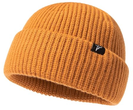 Comhats Fisherman Beanie aus 50% Merinowolle für große Köpfe | Kurze warme Strickmütze für Herren und Damen mit weichem Sitz ideal für Alltag Arbeit Reisen und kalte Tage