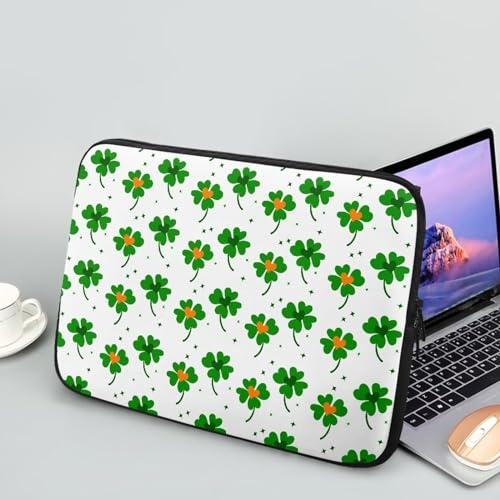 Showudesigns Custodia per laptop da 10 pollici morbida e sottile per laptop da 10 pollici, regalo per il giorno di San Patrizio, borsa per il trasporto del computer, colore bianco