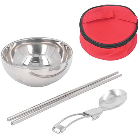 Single Tableware Set, Single Cutlery Set, Reusable Portable Stainless Steel Cutlery Set for Travel, Picnic, Camping or Daily Use in The Office
