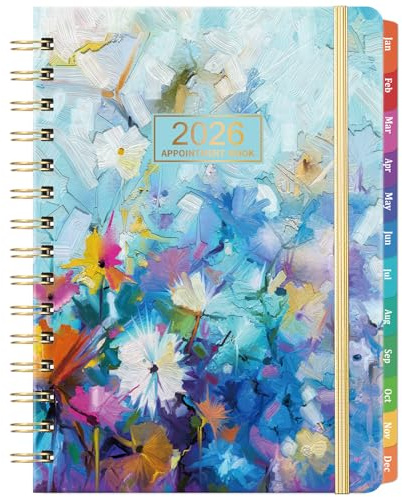 2026-2027 Appointment Book - Weekly & Monthly Planner, 6.3 x 8.4, JULY 2026 - JUNE 2027, 30-Minute Interval, 2026-2027 Daily Hourly Planner, Inner Pocket, Colorful Monthly Tabs