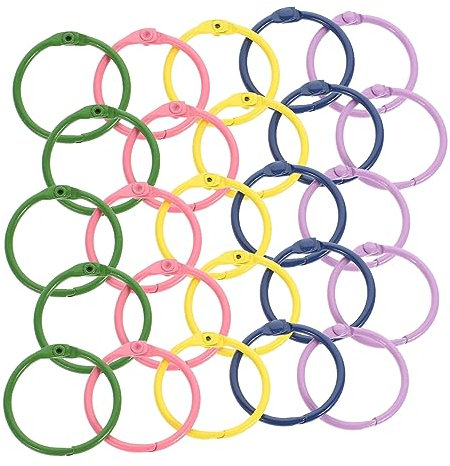 NUOBESTY Binderringe 3cm Buchringe Blattclip für Karten Scrapbook