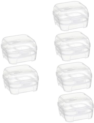 HOMSFOU 6stücke Stapelbare Eierboxen Robuste Kunststoff-eierbehälter Für Camping Outdoor Und Kühlschrank Fächer Design Schlagfest Und Transparent Für Eieraufbewahrung