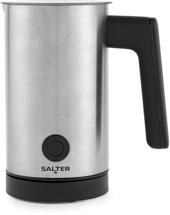 Salter Electric 4 in 1 Milk Frother – Stainless Steel Steamer, Automatic Milk Foamer/Warmer, 150ml Frothing/300ml Heating Capacity, Warm & Cold Drinks, Coffee, Chocolate, Cappuccino, Silent Operation