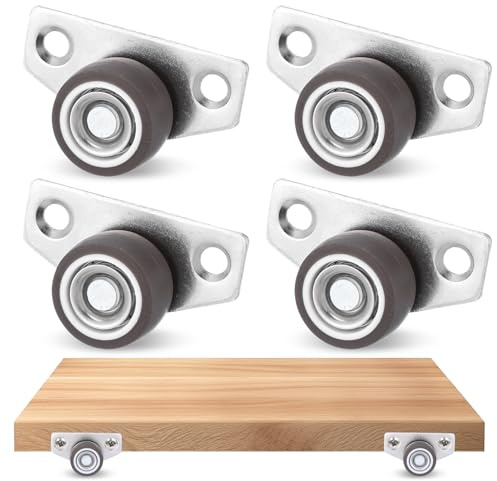 Yuanchu Side Mount Caster Wheels for Furniture, 1 Small Rigid Casters 4PCS