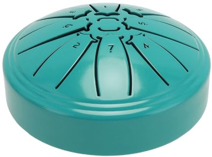 8-Noten-Handtrommel aus Metall, 4-Zoll-Mini-Stahlzungentrommel mit Trommelstock und Notenbuch (GREEN)