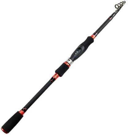 XUCZHAI Angelrute 1.8m 2.1m 2.4m 2.7m 3.0m Carbon Teleskop Carbon Angelrute M Power Ultralight Travel Casting Spinnrute Zum Angeln In Salzwasser Und SüßWasser(Straight handle-01,2.1 m)