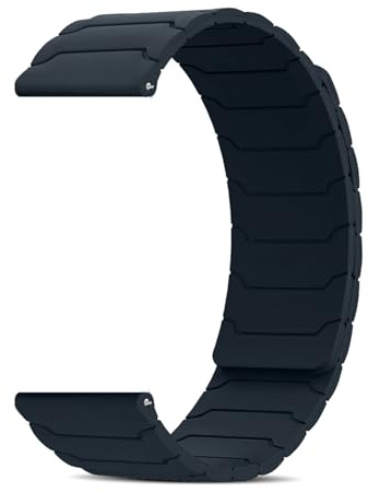 CiimWaa Watch armband 22 mm 18 mm 20 mm, bärbart ersättningsarmband magnetiskt mjukt silikon, sport vattentätt klockarmband kompatibelt med Samsung Galaxy/Garmin/Amazfit/Huawei [22 mm mörkblå]