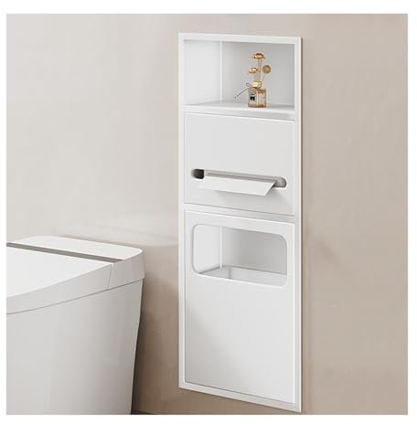 TMKDNNKG Shower Niche, Stainless Steel Embedded Wet Room Alcove, Shampoo Toiletry Toilet Paper Waterproof Storage Shower Organiser, Home Bedroom Kitchen Bathroom Shelves (Color : White, Size : 70x2