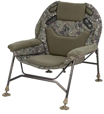 Trakker Levelite Camo Colossus Chair, Luxury Carp Fishing Chair, Comfortable Memory Foam Support, Fleece Covered Arm Rests, Lightweight, Push Button Leg Adjustment, Fast Easy Set Up, Code 217618.