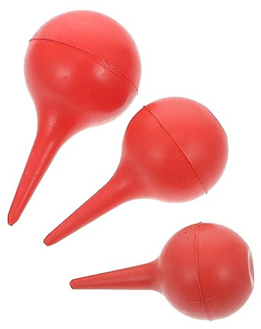 BESTYASH 3 Stück-pack Ohrspritzen Gummibälle aus Leichtem Gummi für Labor und Ohrreinigung Handlich und Rot zur Sanften Ohrspülung und Entfernung von Ohrenschmalz