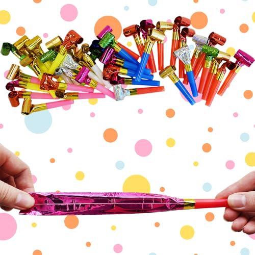 Ram® 40 Pack Kids Birthday Party Wedding Party Blowers Fun Party Whistles Celebration Party Whistles Blowers