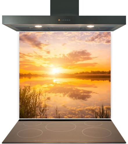 C2G Printed Toughened Glass Splashback for Kitchen, Tempered Heat-Resistant Glass Splashbacks with Polished Edges for Cooker and Hob Backsplash (Design 2253, 60 x 60cm)