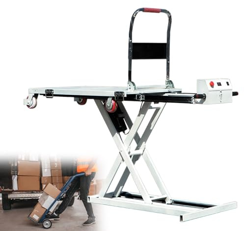 Carrello elevatore idraulico a forbice, piattaforma piatta mobile con capacità di 270 kg e altezza 102 cm, ideale per magazzini e officine