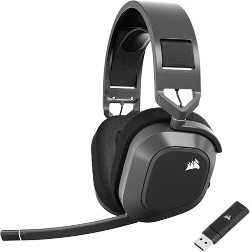 Corsair HS80 MAX Wireless Auriculares para Juegos Xbox Gaming Headset con Bluetooth – Dolby Atmos – Micrófono de Calidad Broadcast – Compatible con iCUE – Xbox, PC, Mac, Mobile – Gris Acero