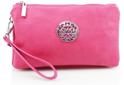 Ladies Faux Leather Mini Crossbody Wristlet Bag | Convertible Small Handbag with Adjustable Strap & Zip Pocket | Compact Purse for Travel, Shopping, Parties (18 Colours)