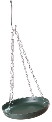 Mangeoire à oiseaux d'extérieur avec design résistant aux intempéries et chaîne de suspension pour décoration de jardin, terrasse, mangeoire et baignoire pour oiseaux sauvages