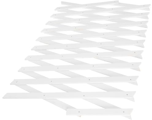 SHINEOFI Treillis Mural en Bois pour Plantes Grimpantes D’intérieur Et Extérieur, Clôture en Treillis De Jardin Ajustable H44 Blanc, Panneau De Clôture Multifonction pour Support Végétal