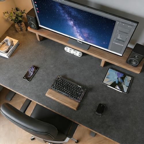 Skrivbordsunderlägg i filt 120x60 cm Svart Halkfritt skrivbordsunderlägg Skrivbordsmatta för hemmakontor och kontor