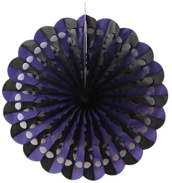 Zambuph Papierblumen Regenschirm Kranz Exquisite glänzende Papiere Fan Wandaufkleber Faltbare 3D Girlande Halloween Party Dekoration für Bar, Violett