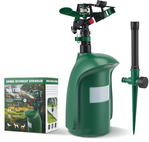 Tiervertreiber mit Wasserspray – Bewegungsmelder-Sprinkler für den Garten. Ideal als Katzenschreck, Taubenabwehr, Fuchs-Vergrämung & Vogelscheuche – Chemiefreie Schädlingsbekämpfung für Ihren Garten