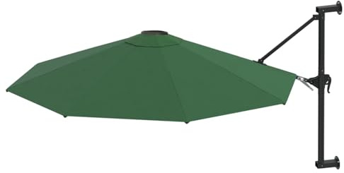 Ombrellone a Muro, Ombreggiatura con Stile Design Pratico e Moderno, Protezione Solare Efficiente Facile da Usare e Mantenere, Perfetto per Ogni Occasione, Palo in Metallo 300 cm Verde, Telo in Polies